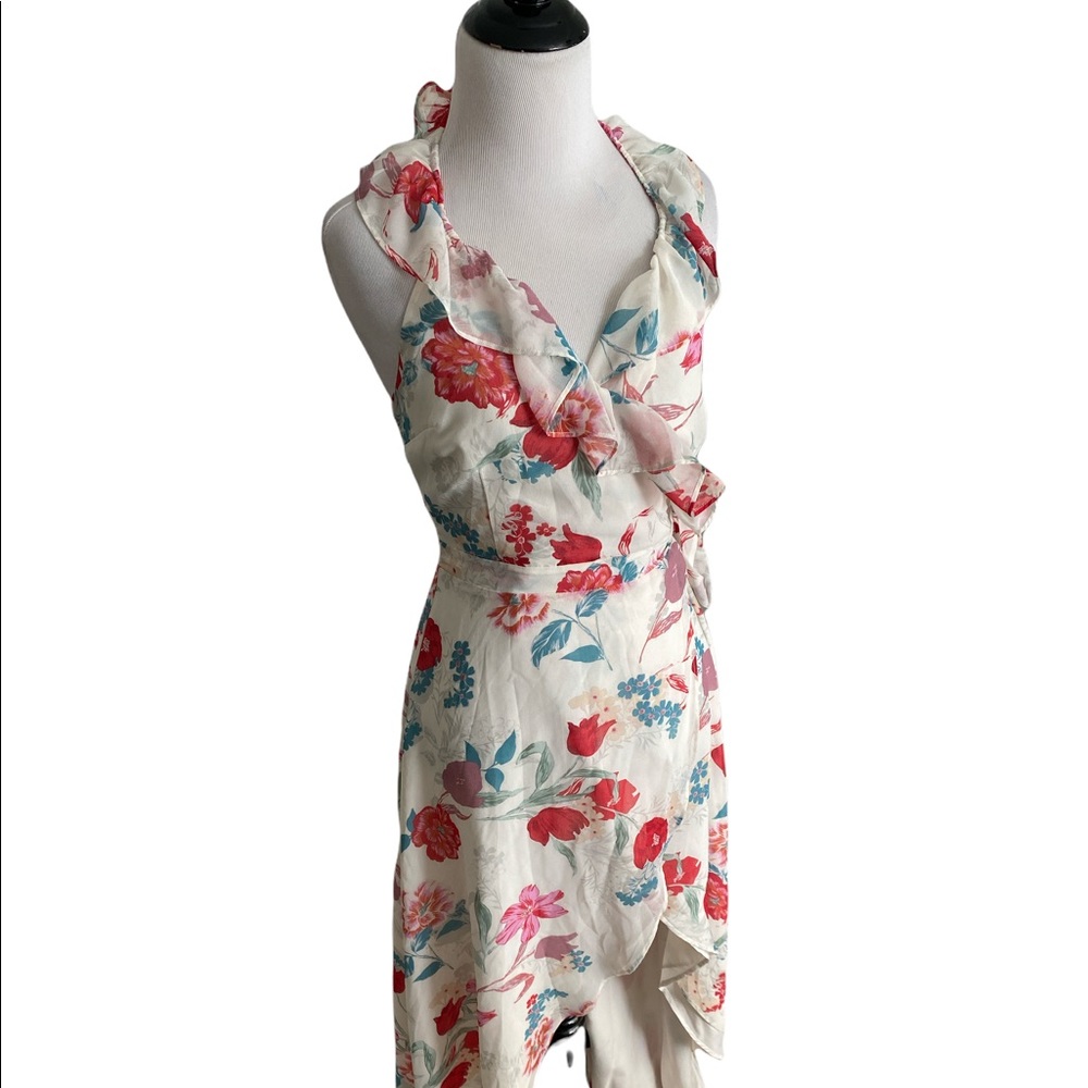 BB DAKOTA RSVP Aimee floral cottagecore flutter wrap dress size XS EUC